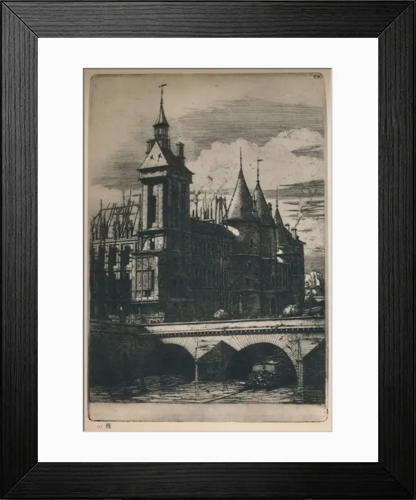 Framed Print : La Tour De L Horloge (3rd State, 10 5 / 16 x 7 1 / 4 Inches), 1852, (1927). Artist: Charles Meryon Framed Print : La Tour De L Horloge (3rd State, 10 5 / 16 x 7 1 / 4 Inches), 1852, (1927). Artist: Charles Meryon