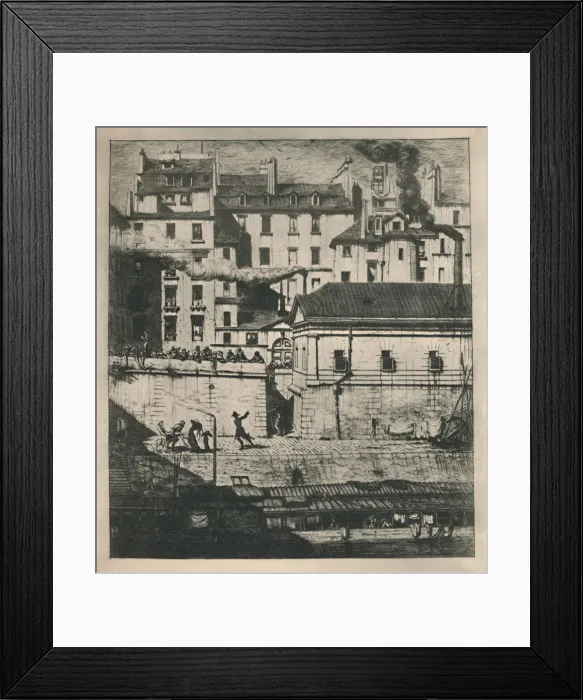 Framed Print : La Morgue (3rd State, 9 1 / 8 x 8 1 / 8 Inches), 1854, (1927). Artist: Charles Meryon Framed Print : La Morgue (3rd State, 9 1 / 8 x 8 1 / 8 Inches), 1854, (1927). Artist: Charles Meryon