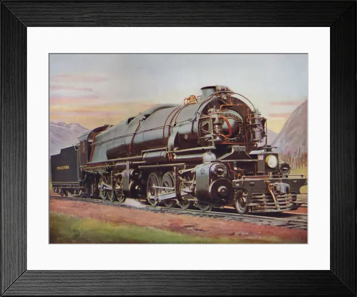 Framed Print : A 300-Ton American Mallet Type Freight Engine. Pennsylvania Railroad, 1926 Framed Print : A 300-Ton American Mallet Type Freight Engine. Pennsylvania Railroad, 1926