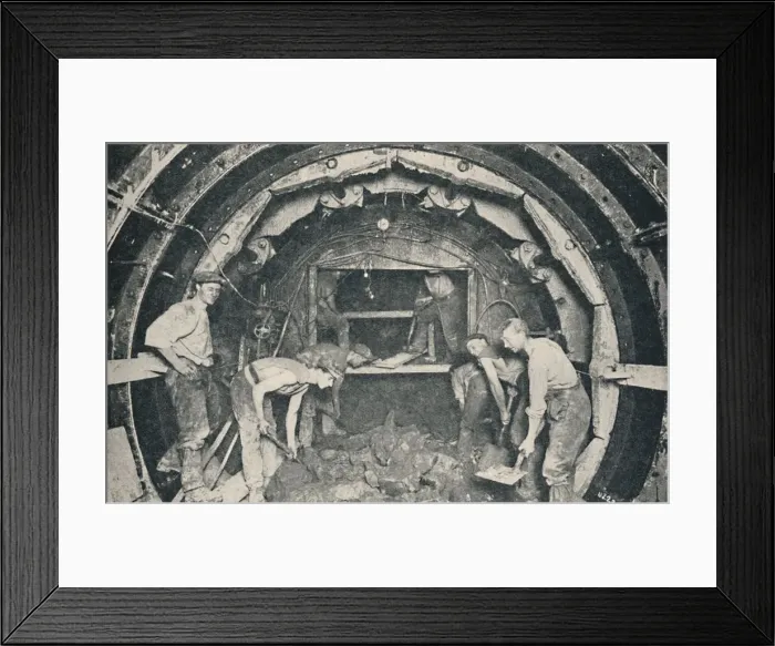 Framed Print : Inside a Greathead Tunnelling Shield, 1926 Framed Print : Inside a Greathead Tunnelling Shield, 1926