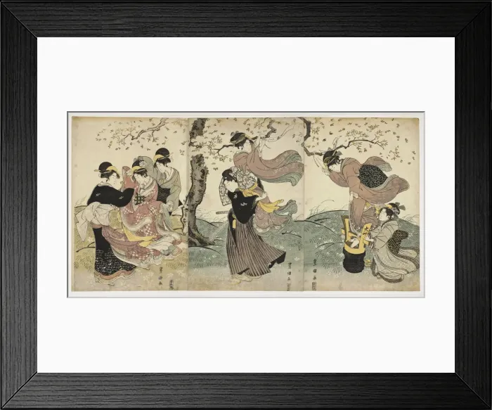 Framed Print : Flowers in the Wind, c. 1797-1800. Artist: Toyokuni, Utagawa (1769-1825) Framed Print : Flowers in the Wind, c. 1797-1800. Artist: Toyokuni, Utagawa (1769-1825)