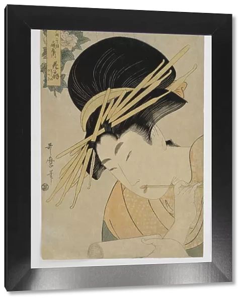 Courtesan Hanaogi of the Ogiya House, 1801. Artist: Utamaro, Kitagawa (1753-1806)
