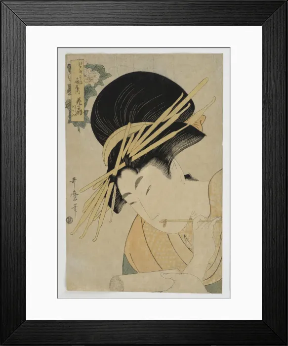 Framed Print : Courtesan Hanaogi of the Ogiya House, 1801. Artist: Utamaro, Kitagawa (1753-1806) Framed Print : Courtesan Hanaogi of the Ogiya House, 1801. Artist: Utamaro, Kitagawa (1753-1806)