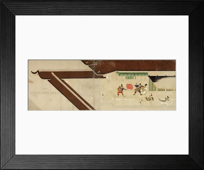Framed Print : Illustrated Tale of the Heiji Civil War (The Imperial Visit to Rokuhara) 1 scroll, 13th century. Artist: Anonymous Framed Print : Illustrated Tale of the Heiji Civil War (The Imperial Visit to Rokuhara) 1 scroll, 13th century. Artist: Anonymous