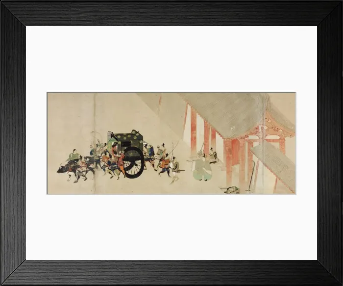 Framed Print : Illustrated Tale of the Heiji Civil War (The Imperial Visit to Rokuhara) 2 scroll, 13th century. Artist: Anonymous Framed Print : Illustrated Tale of the Heiji Civil War (The Imperial Visit to Rokuhara) 2 scroll, 13th century. Artist: Anonymous