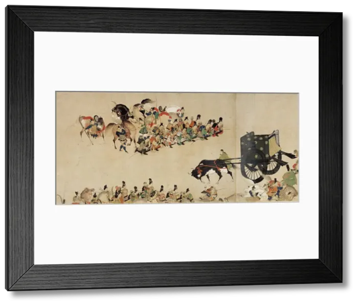 Framed Print : Illustrated Tale of the Heiji Civil War (The Imperial Visit to Rokuhara) 4 scroll, 13th century. Artist: Anonymous Framed Print : Illustrated Tale of the Heiji Civil War (The Imperial Visit to Rokuhara) 4 scroll, 13th century. Artist: Anonymous