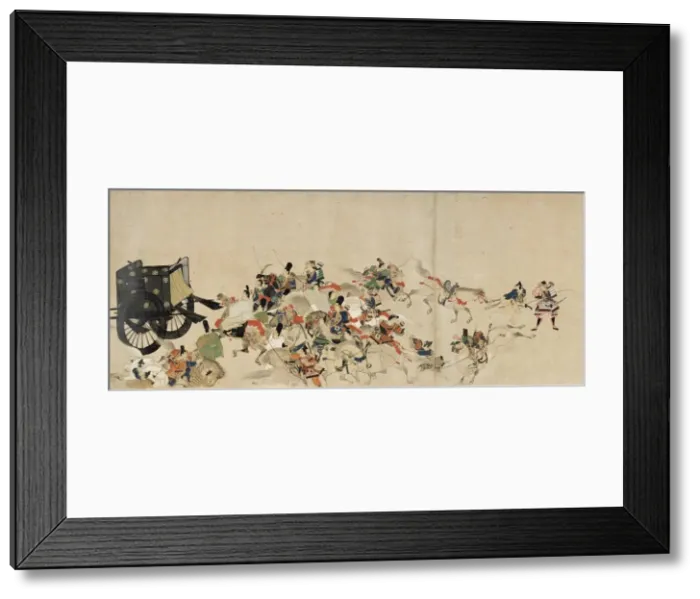 Framed Print : Illustrated Tale of the Heiji Civil War (The Imperial Visit to Rokuhara) 3 scroll, 13th century. Artist: Anonymous Framed Print : Illustrated Tale of the Heiji Civil War (The Imperial Visit to Rokuhara) 3 scroll, 13th century. Artist: Anonymous