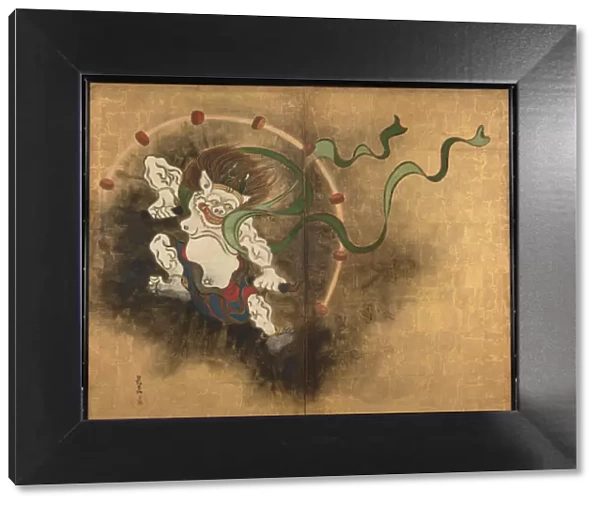 The Thunder God. Left part of two-fold screens Wind God and Thunder God, Early 18th cen Artist: Korin, Ogata (1658-1716)