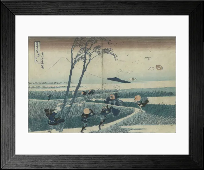 Framed Print : Ejiri in the Suruga province (from the series Thirty-Six Views of Mt Fuji), c. 1830. Artist: Hokusai, Katsushika (1760-1849) Framed Print : Ejiri in the Suruga province (from the series Thirty-Six Views of Mt Fuji), c. 1830. Artist: Hokusai, Katsushika (1760-1849)