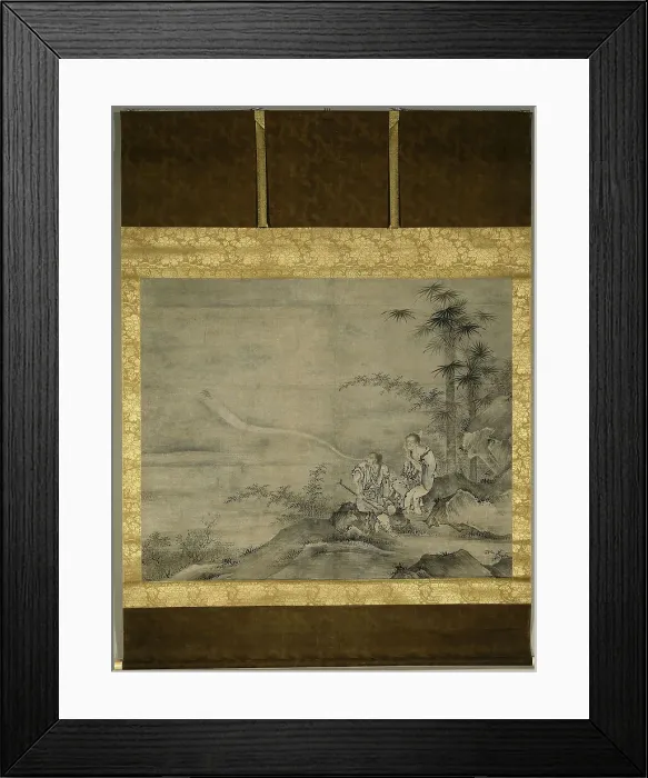Framed Print : Genii Gama Sennin and Tekkai Sennin, Second half of the16th cen Artist: Motonobu, Kano, (Workshop) (1476-1559) Framed Print : Genii Gama Sennin and Tekkai Sennin, Second half of the16th cen Artist: Motonobu, Kano, (Workshop) (1476-1559)