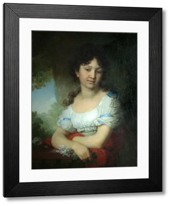 Framed Print : Portrait of Countess Maria Alexeyevna Orlova-Denisova, 1801. Artist: Borovikovsky, Vladimir Lukich (1757-1825) Framed Print : Portrait of Countess Maria Alexeyevna Orlova-Denisova, 1801. Artist: Borovikovsky, Vladimir Lukich (1757-1825)
