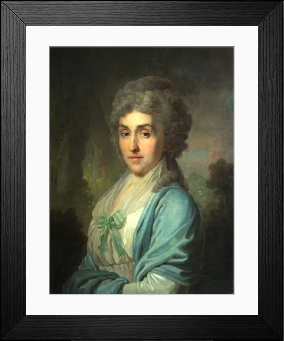 Framed Print : Portrait of Yekaterina Alexandrovna Novosiltseva, 1794. Artist: Borovikovsky, Vladimir Lukich (1757-1825) Framed Print : Portrait of Yekaterina Alexandrovna Novosiltseva, 1794. Artist: Borovikovsky, Vladimir Lukich (1757-1825)