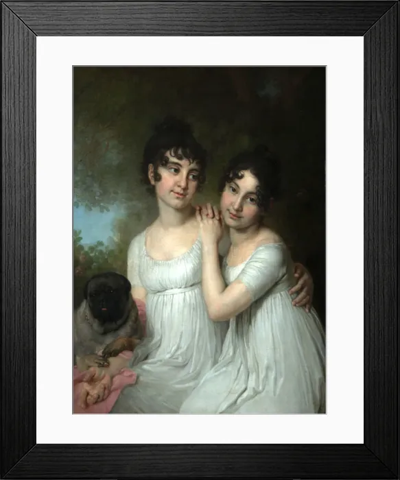 Framed Print : Portrait of Countesses E. A. and A. A. Kurakin, 1802. Artist: Borovikovsky, Vladimir Lukich (1757-1825) Framed Print : Portrait of Countesses E. A. and A. A. Kurakin, 1802. Artist: Borovikovsky, Vladimir Lukich (1757-1825)