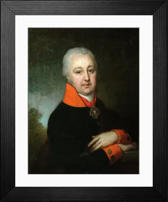 Framed Print : Portrait of Nikolai Mikhailovich Yakovlev, 1802. Artist: Borovikovsky, Vladimir Lukich (1757-1825) Framed Print : Portrait of Nikolai Mikhailovich Yakovlev, 1802. Artist: Borovikovsky, Vladimir Lukich (1757-1825)