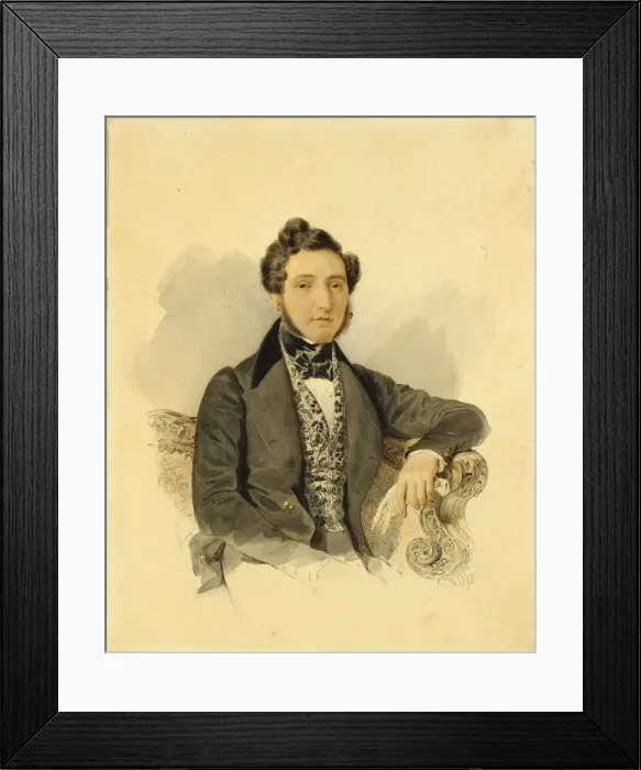 Framed Print : Portrait of Nikolay Mikhaylovich Donaurov (1806-1849), 1830s. Artist: Briullov, Alexander Pavlovich (1798-1877) Framed Print : Portrait of Nikolay Mikhaylovich Donaurov (1806-1849), 1830s. Artist: Briullov, Alexander Pavlovich (1798-1877)