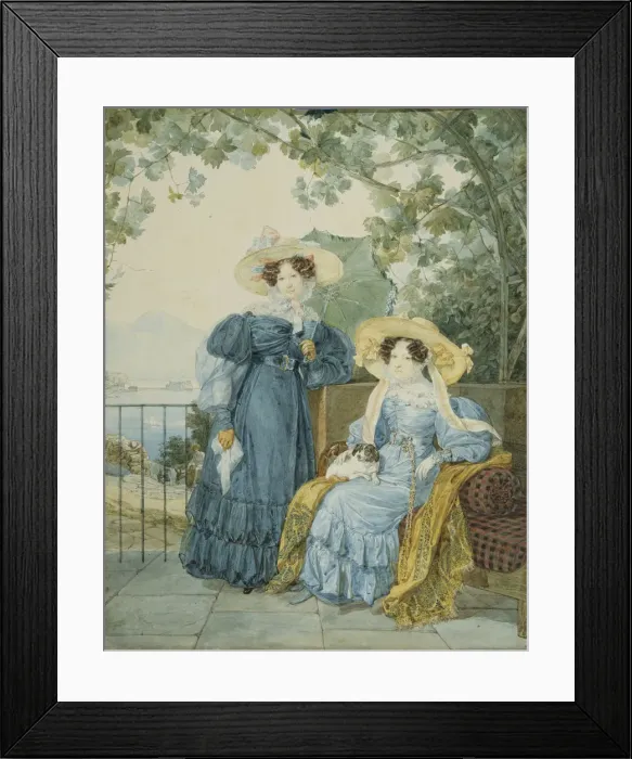 Framed Print : Portrait of Countess Yekaterina Artemyevna Vorontsova (1780-1836) and Princess Yelena Mikhaylovna Galitzine (1776-1856), 1825. Artist: Briullov, Alexander Pavlovich (1798-1877) Framed Print : Portrait of Countess Yekaterina Artemyevna Vorontsova (1780-1836) and Princess Yelena Mikhaylovna Galitzine (1776-1856), 1825. Artist: Briullov, Alexander Pavlovich (1798-1877)