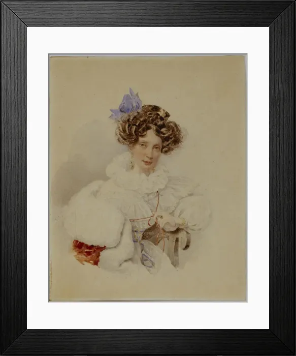 Framed Print : Portrait of Yekaterina Pavlovna Bakunina (1795-1869), before 1832. Artist: Briullov, Alexander Pavlovich (1798-1877) Framed Print : Portrait of Yekaterina Pavlovna Bakunina (1795-1869), before 1832. Artist: Briullov, Alexander Pavlovich (1798-1877)