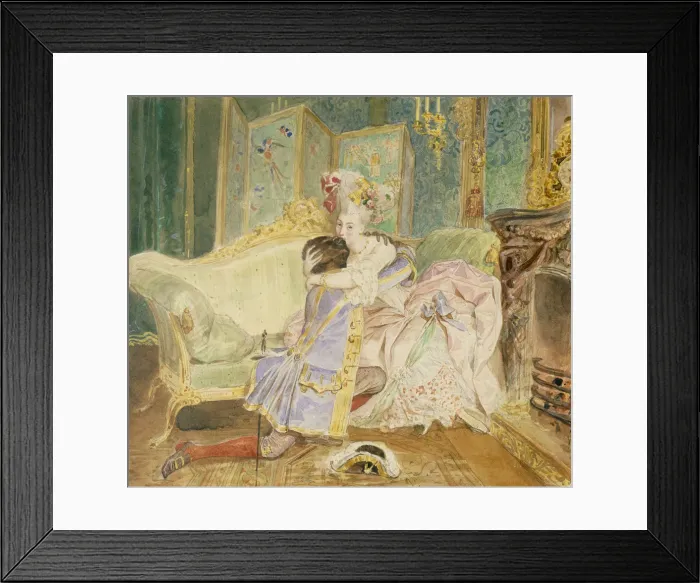 Framed Print : Rendezvous. Illustration for the novel Peter the Greats Negro by A. Pushkin, 1847-1849. Artist: Briullov, Karl Pavlovich (1799-1852) Framed Print : Rendezvous. Illustration for the novel Peter the Greats Negro by A. Pushkin, 1847-1849. Artist: Briullov, Karl Pavlovich (1799-1852)