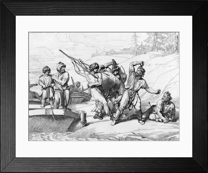 Framed Print : The Death of Askold and Dir, before 1839. Artist: Bruni, Fyodor Antonovich (1800-1875) Framed Print : The Death of Askold and Dir, before 1839. Artist: Bruni, Fyodor Antonovich (1800-1875)