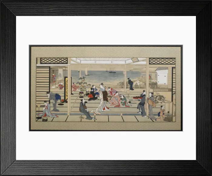 Framed Print : Moonlight Revelry at Dozo Sagami, Late 18th cent Artist: Utamaro, Kitagawa (1753-1806) Framed Print : Moonlight Revelry at Dozo Sagami, Late 18th cent Artist: Utamaro, Kitagawa (1753-1806)