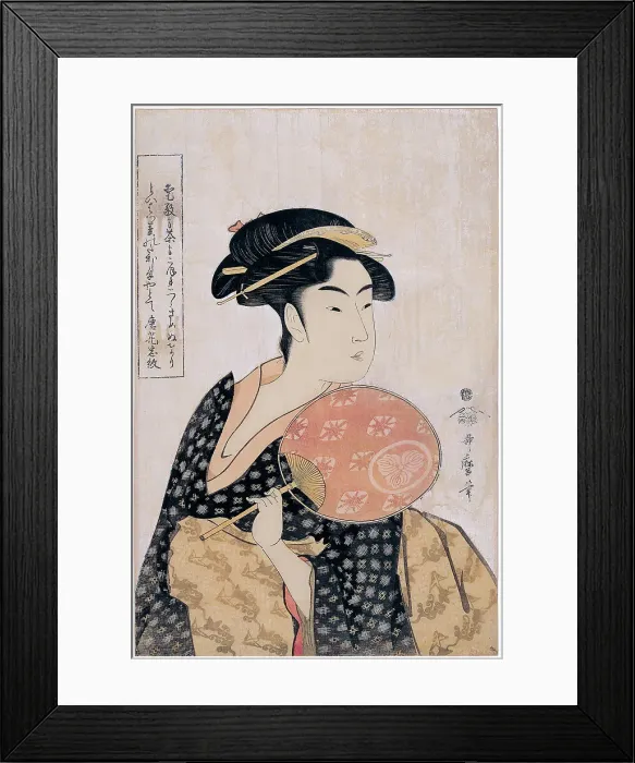 Framed Print : Takashima Ohisa (Ohisa of the Takashima tea-shop), c. 1793. Artist: Utamaro, Kitagawa (1753-1806)