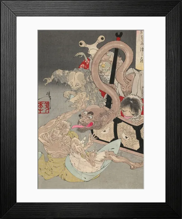 Framed Print : Pandoras box, 1880s. Artist: Yoshitoshi, Tsukioka (1839-1892) Framed Print : Pandoras box, 1880s. Artist: Yoshitoshi, Tsukioka (1839-1892)