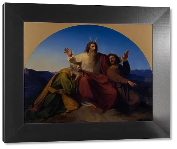 Moses, Aaron and Hur, 1837. Artist: Heubel, Alexander (1813-1847)