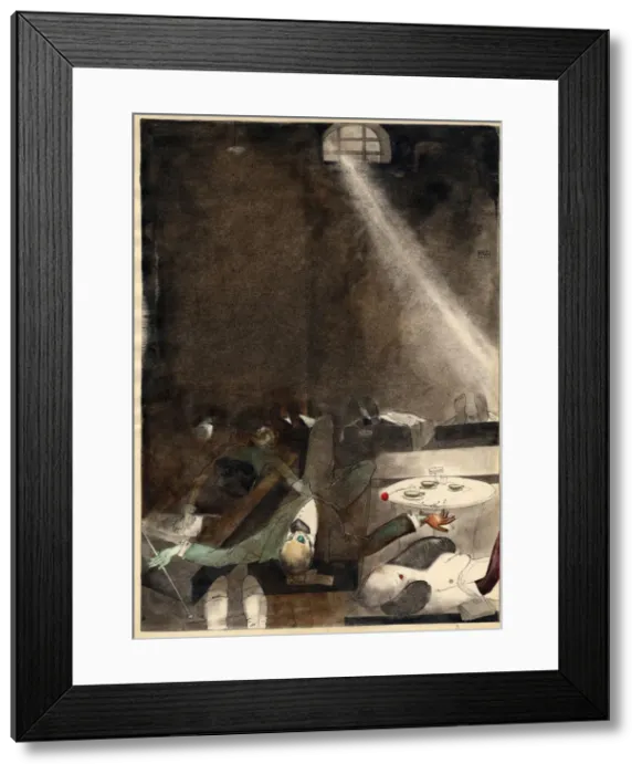 Framed Print : Five O?clock Tea in the Morgue, 1935. Artist: Padegs, Karlis (1911-1940) Framed Print : Five O?clock Tea in the Morgue, 1935. Artist: Padegs, Karlis (1911-1940)