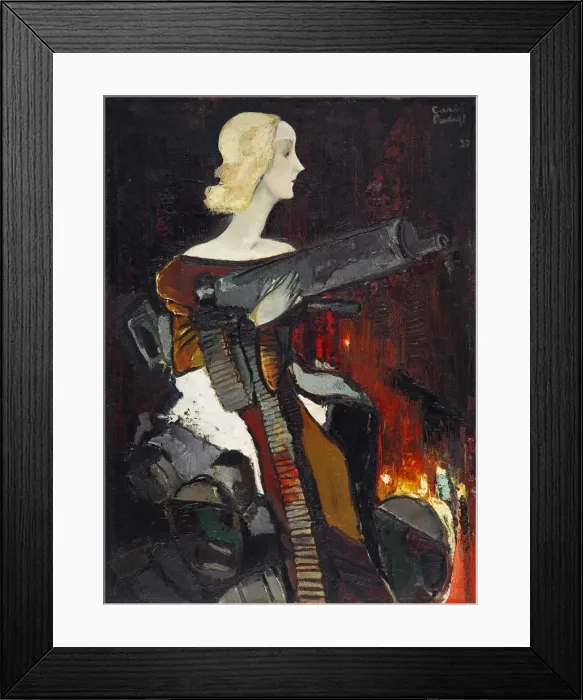 Framed Print : Madonna with a Machine Gun, 1932. Artist: Padegs, Karlis (1911-1940) Framed Print : Madonna with a Machine Gun, 1932. Artist: Padegs, Karlis (1911-1940)