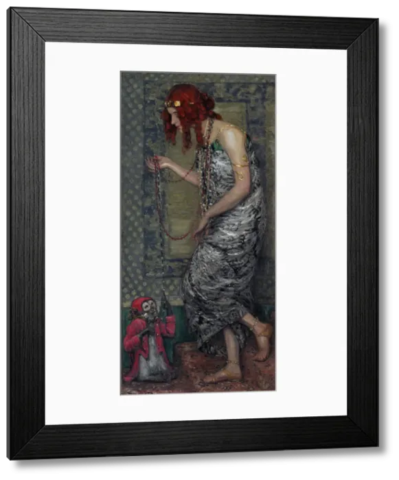 Framed Print : The Princess and the Monkey, 1913. Artist: Rozentals, Janis (1866-1916) Framed Print : The Princess and the Monkey, 1913. Artist: Rozentals, Janis (1866-1916)