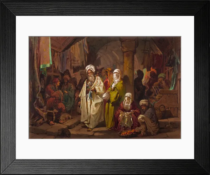 Framed Print : The Grand Bazaar. Artist: Preziosi, Amedeo (1816-1882) Framed Print : The Grand Bazaar. Artist: Preziosi, Amedeo (1816-1882)