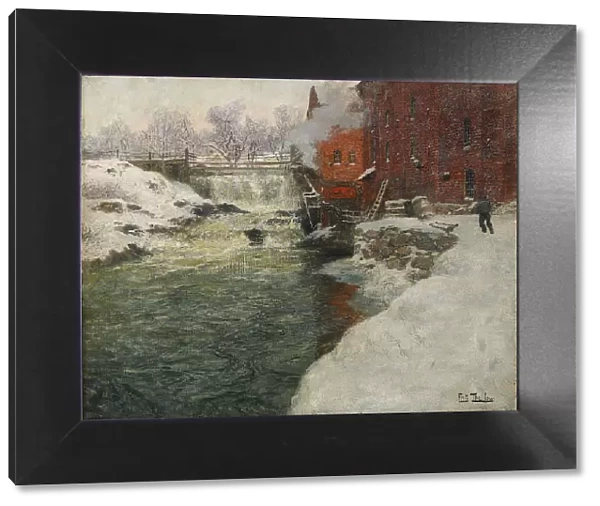 Canvas factory by the Aker River (Kristiania), c. 1890. Artist: Thaulov, Fritz (1847-1906)