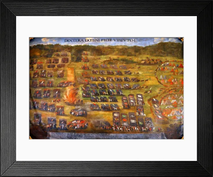 Framed Print : The Battle of Klushino, before 1620. Artist: Boguszowicz, Szymon (after 1575-1648) Framed Print : The Battle of Klushino, before 1620. Artist: Boguszowicz, Szymon (after 1575-1648)