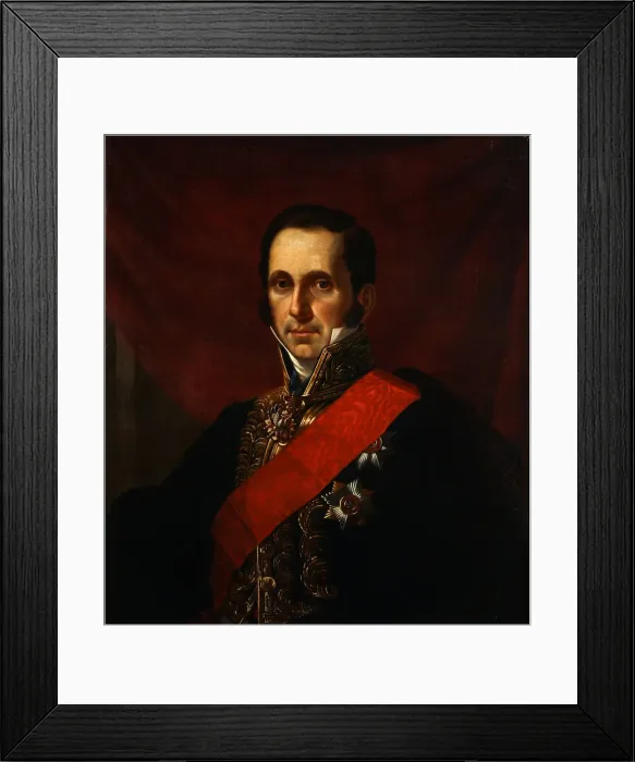 Framed Print : Portrait of Count Sergey Semionovich Uvarov (1786-1855), 1844. Artist: Kaniewski, Jan Ksawery (1805-1867) Framed Print : Portrait of Count Sergey Semionovich Uvarov (1786-1855), 1844. Artist: Kaniewski, Jan Ksawery (1805-1867)