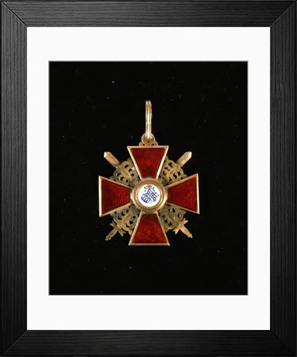 Framed Print : Badge of the Order of Saint Anna, Third Class, Late 18th cent Artist: Orders, decorations and medals Framed Print : Badge of the Order of Saint Anna, Third Class, Late 18th cent Artist: Orders, decorations and medals