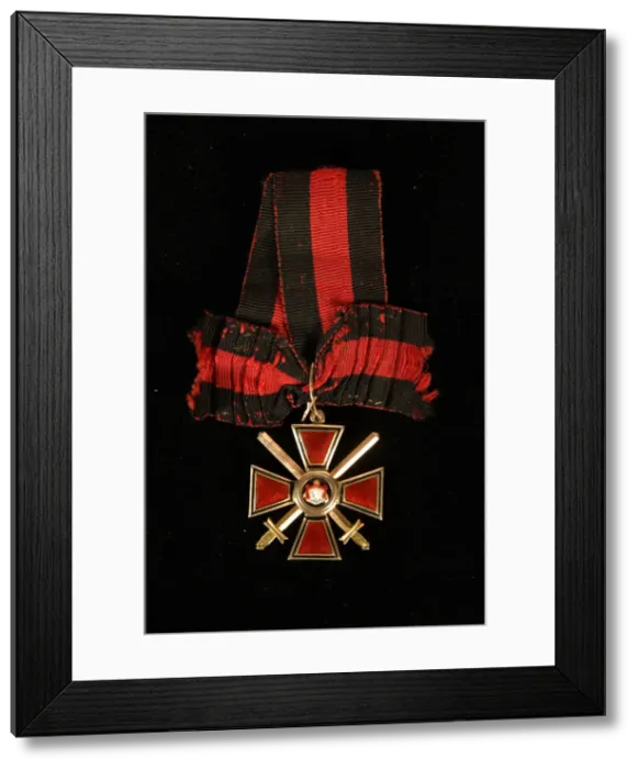 Framed Print : Riband and Badge of the Order of Saint Vladimir, Fourth class, 19th century. Artist: Orders, decorations and medals Framed Print : Riband and Badge of the Order of Saint Vladimir, Fourth class, 19th century. Artist: Orders, decorations and medals