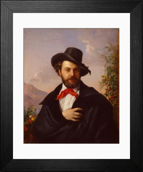 Framed Print : Self-Portrait, 1851. Artist: Orlov, Pimen Nikitich (1812-1863) Framed Print : Self-Portrait, 1851. Artist: Orlov, Pimen Nikitich (1812-1863)