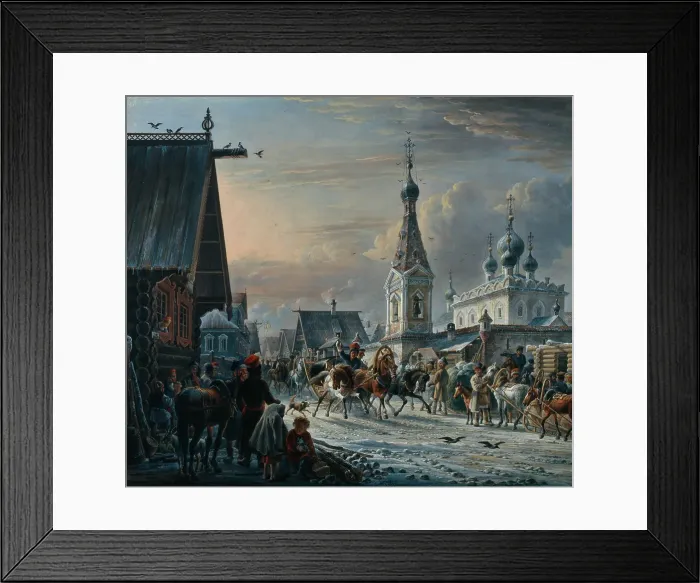 Framed Print : Street with Mail Coaches, 1829. Artist: Orlowski, Alexander Osipovich (1777-1832) Framed Print : Street with Mail Coaches, 1829. Artist: Orlowski, Alexander Osipovich (1777-1832)