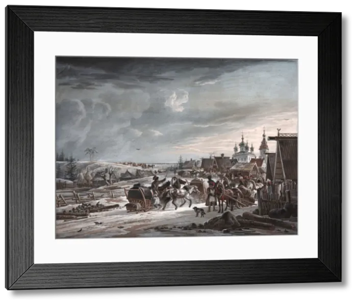 Framed Print : Winter, 1825. Artist: Orlowski, Alexander Osipovich (1777-1832) Framed Print : Winter, 1825. Artist: Orlowski, Alexander Osipovich (1777-1832)