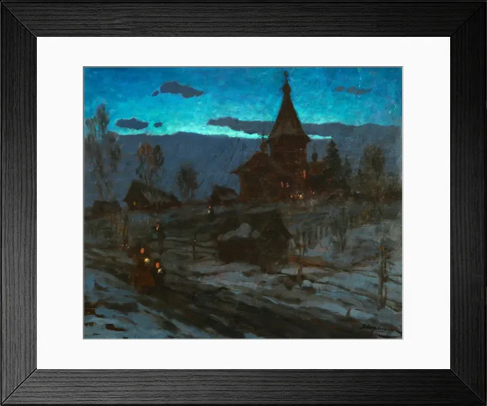 Framed Print : Christmas Eve, 1910s. Artist: Pershin, Alexander Stepanovich (1882-?) Framed Print : Christmas Eve, 1910s. Artist: Pershin, Alexander Stepanovich (1882-?)