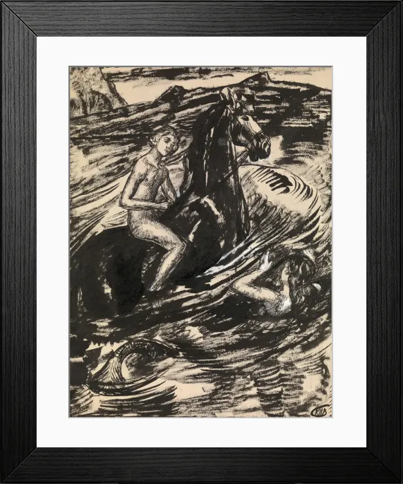 Framed Print : Illustration for The Princess of the Tide by Mikhail Lermontov. Artist: Petrov-Vodkin, Kuzma Sergeyevich (1878-1939) Framed Print : Illustration for The Princess of the Tide by Mikhail Lermontov. Artist: Petrov-Vodkin, Kuzma Sergeyevich (1878-1939)