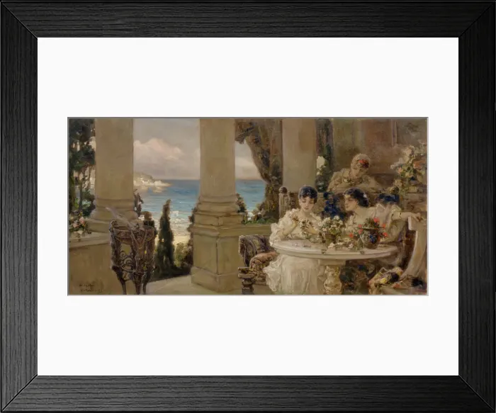 Framed Print : On the terrace. Artist: Kotarbinsky, Vasilii (Wilhelm) Alexandrovich (1849-1921) Framed Print : On the terrace. Artist: Kotarbinsky, Vasilii (Wilhelm) Alexandrovich (1849-1921)