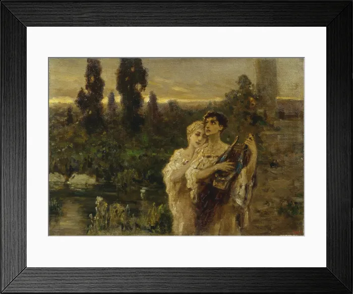Framed Print : Elegy. Artist: Kotarbinsky, Vasilii (Wilhelm) Alexandrovich (1849-1921)
