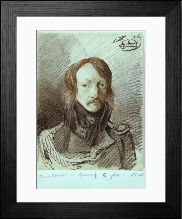 Framed Print : Portrait of Alexei Pavlovich Lanskoy (1789-1855), 1813. Artist: Orlowski, Alexander Osipovich (1777-1832) Framed Print : Portrait of Alexei Pavlovich Lanskoy (1789-1855), 1813. Artist: Orlowski, Alexander Osipovich (1777-1832)