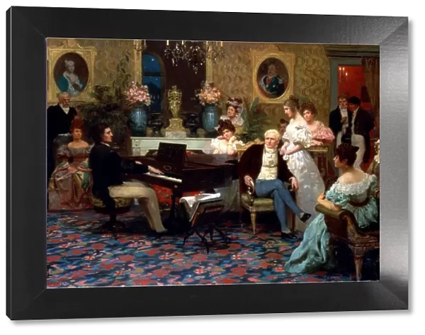 Chopin Playing the Piano in Prince Radziwills Salon, 1887. Artist: Siemiradzki, Henryk (1843-1902)