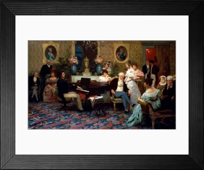 Framed Print : Chopin Playing the Piano in Prince Radziwills Salon, 1887. Artist: Siemiradzki, Henryk (1843-1902) Framed Print : Chopin Playing the Piano in Prince Radziwills Salon, 1887. Artist: Siemiradzki, Henryk (1843-1902)
