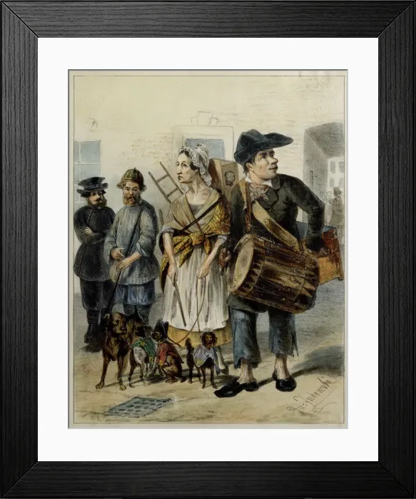 Framed Print : A servant take the dogs out, 1843. Artist: Zhukovsky, Rudolf Kasimirovich (1814-1886) Framed Print : A servant take the dogs out, 1843. Artist: Zhukovsky, Rudolf Kasimirovich (1814-1886)