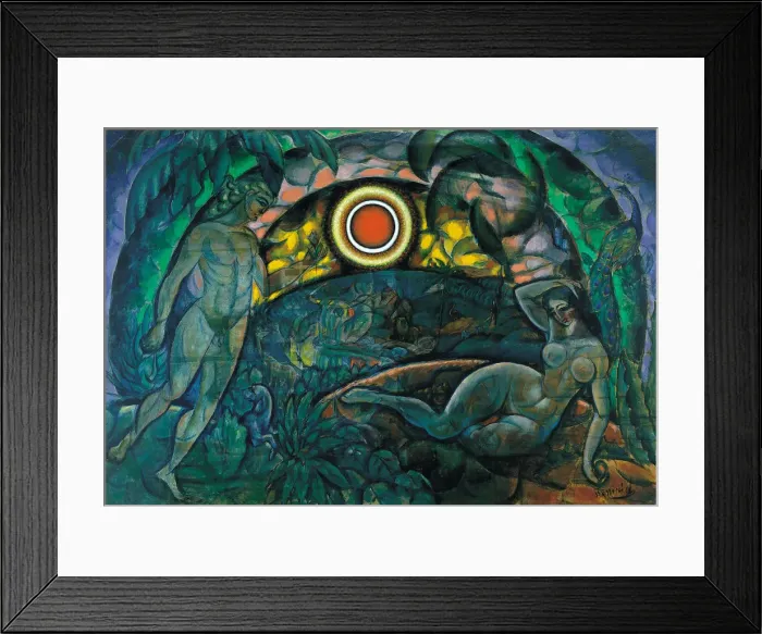 Framed Print : Adam and Eve, 1912. Artist: Baranov-Rossine, Vladimir Davidovich (1888-1942) Framed Print : Adam and Eve, 1912. Artist: Baranov-Rossine, Vladimir Davidovich (1888-1942)