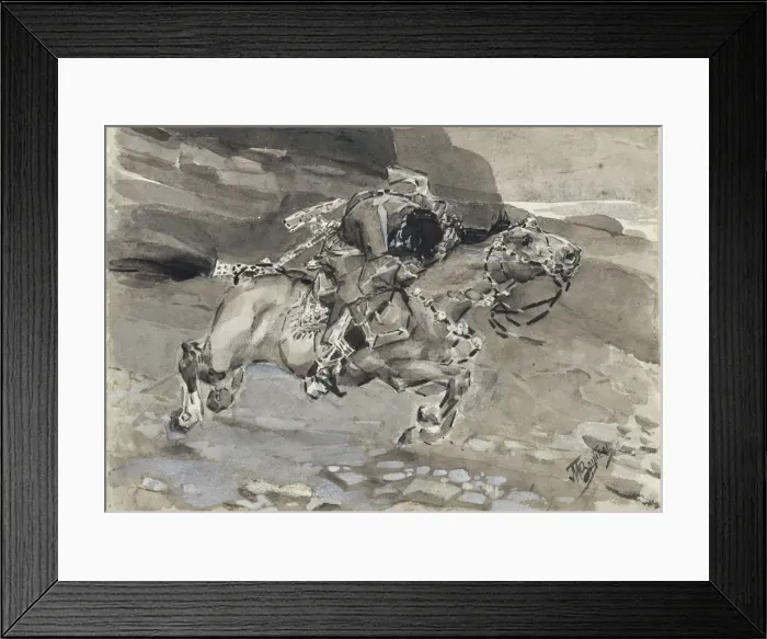 Framed Print : Horseman. Illustration to the poem The Demon by Mikhail Lermontov, 1890-1891. Artist: Vrubel, Mikhail Alexandrovich (1856-1910) Framed Print : Horseman. Illustration to the poem The Demon by Mikhail Lermontov, 1890-1891. Artist: Vrubel, Mikhail Alexandrovich (1856-1910)