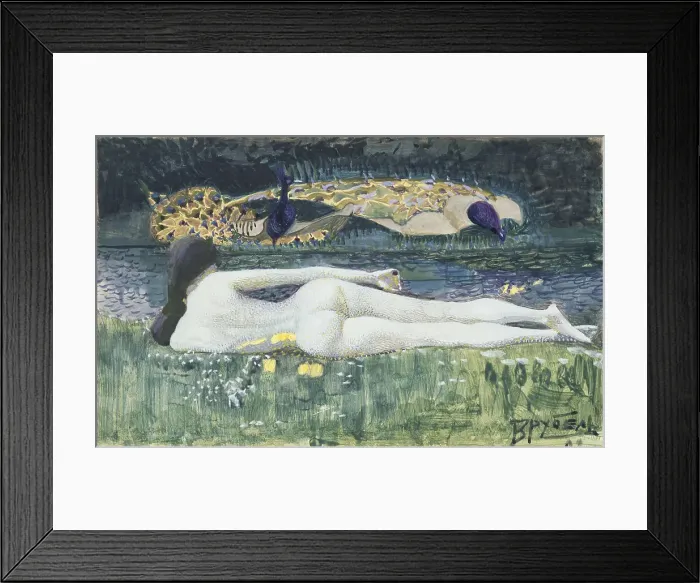 Framed Print : Laying Nude, 1902. Artist: Vrubel, Mikhail Alexandrovich (1856-1910) Framed Print : Laying Nude, 1902. Artist: Vrubel, Mikhail Alexandrovich (1856-1910)